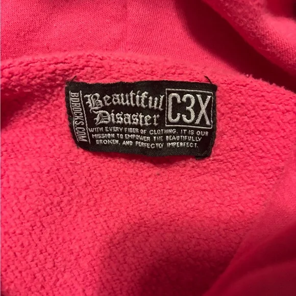 Beautiful Disaster pink  Graphic Zip-Up Hoodie - Picture 6 of 6